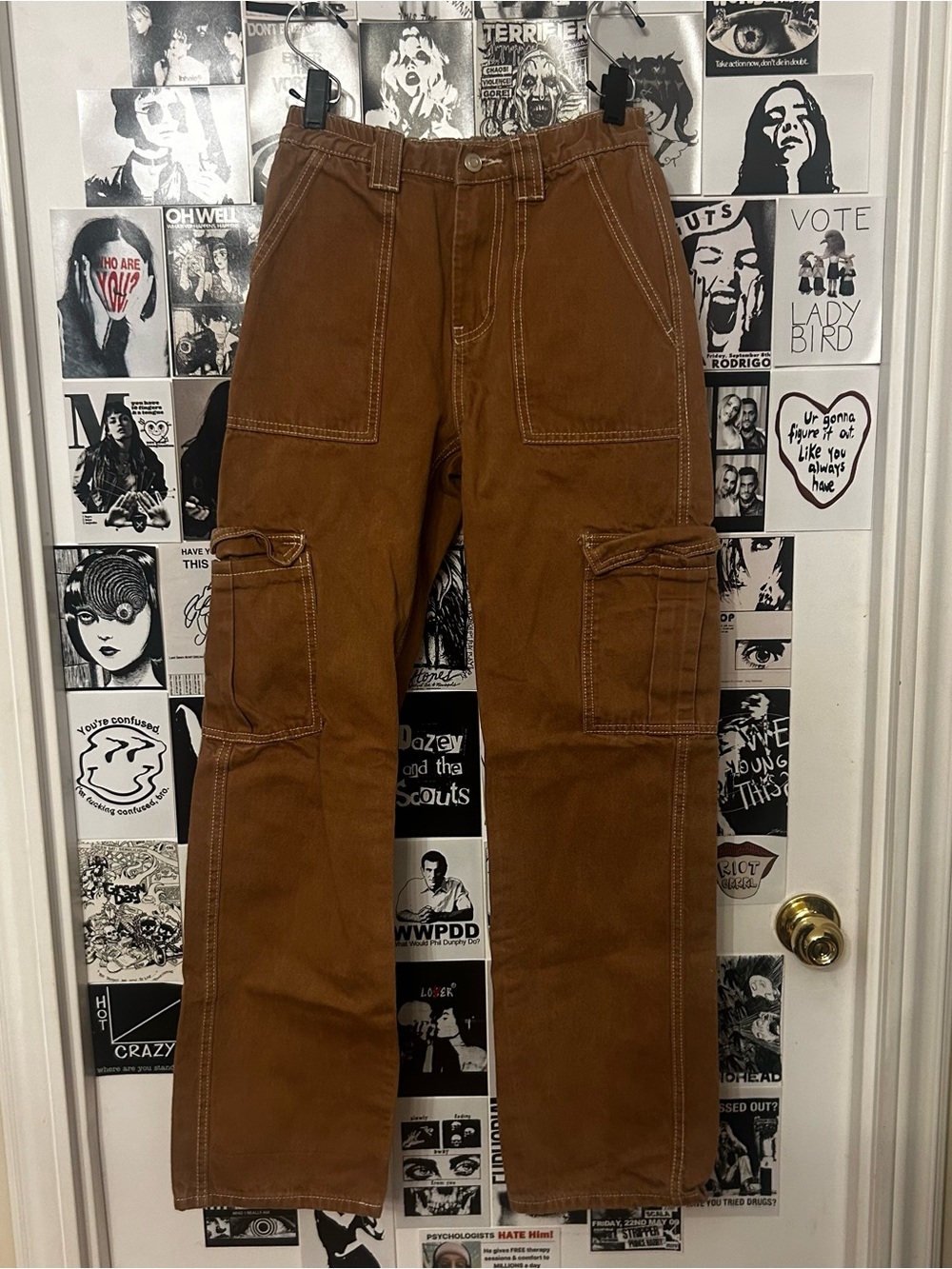 Fashion Nova Brown Cargo Carpenter Pants